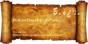 Bukovinszki Éva névjegykártya