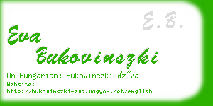 eva bukovinszki business card